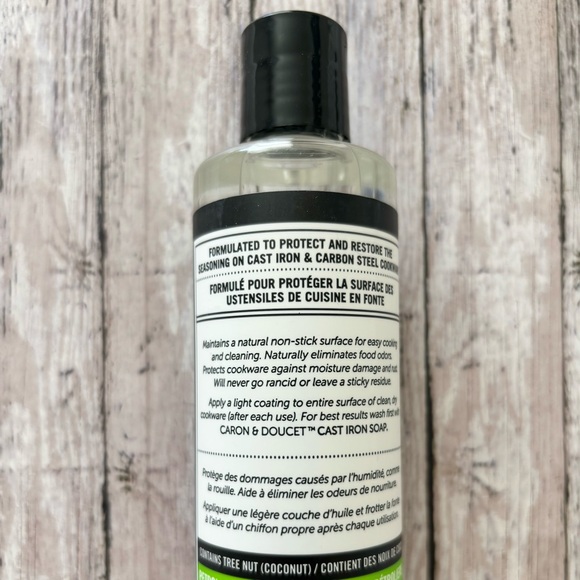 Caron & Doucet Cuisine Cast Iron Oil 100% Natural Paraben Free 8 oz NEW - Picture 4 of 6